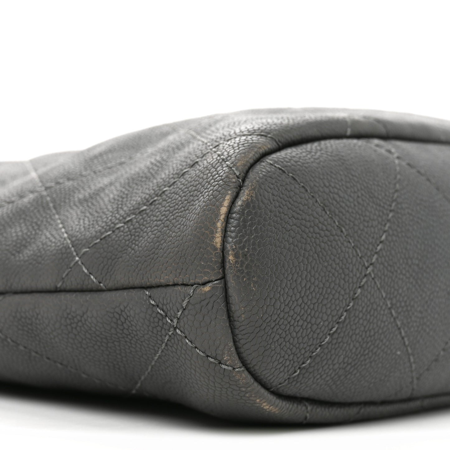 Caviar Quilted Shopping Tote Grey