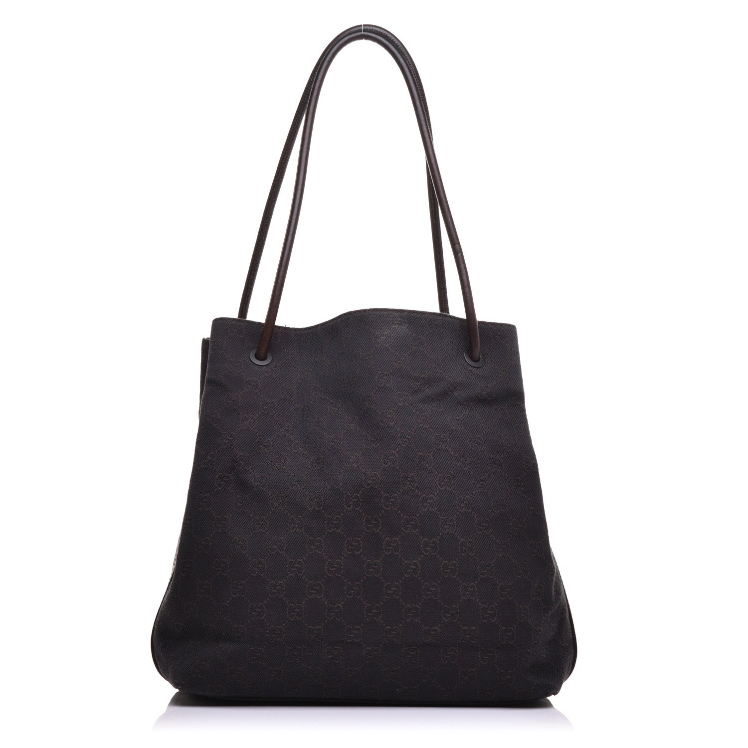 Gucci Denim Monogram Tote Dark Brown 1 of 8