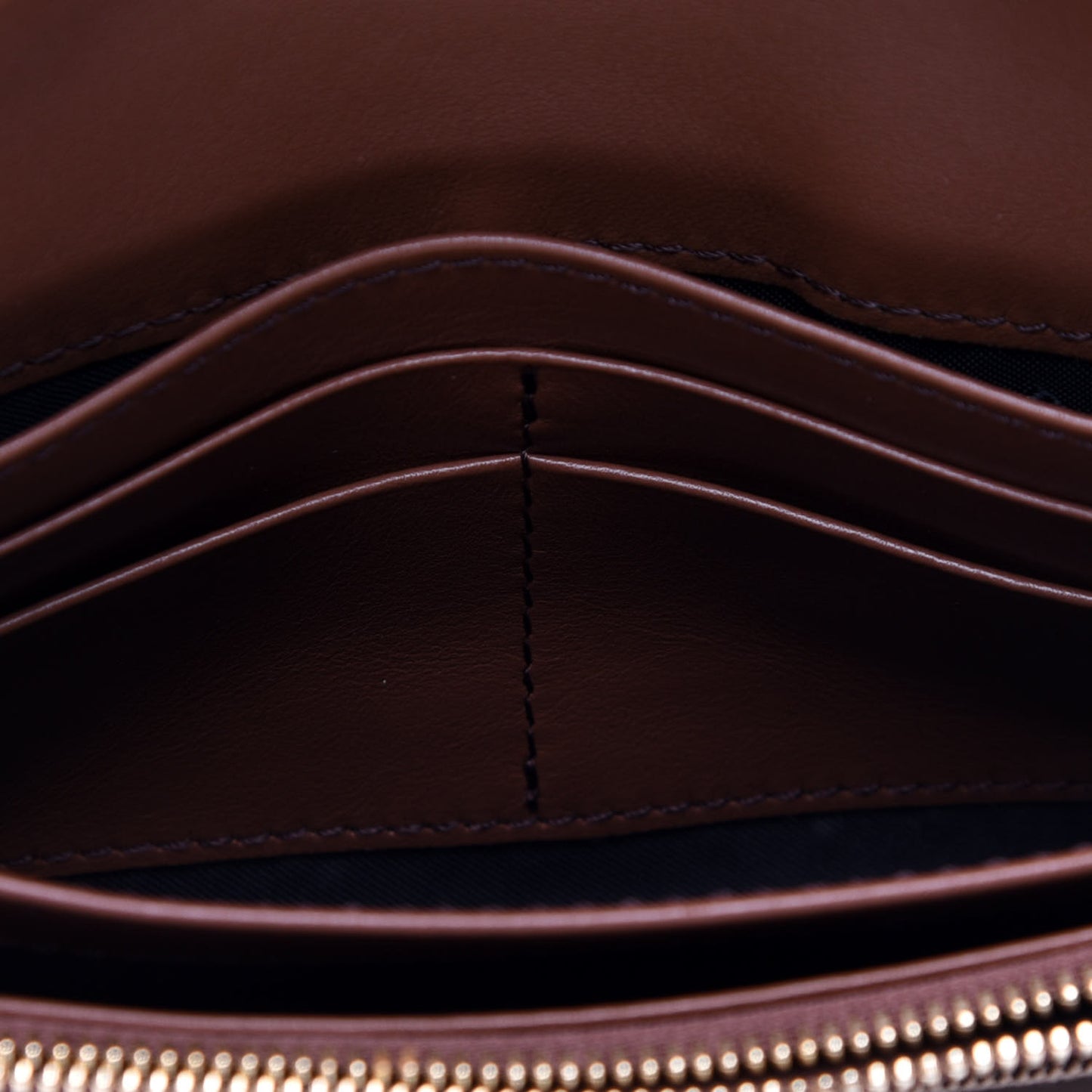 Grainy Calfskin House Check Continental Wallet Tan