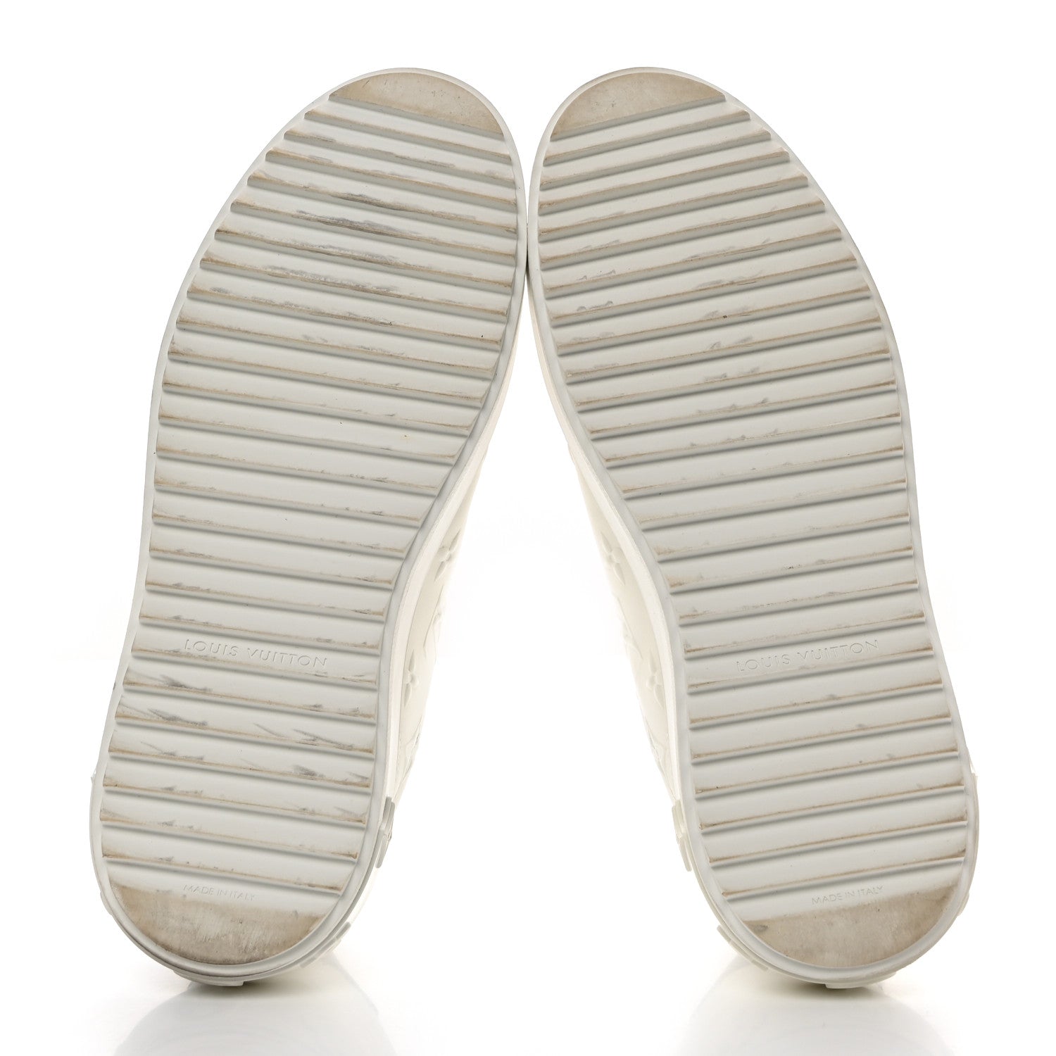 Louis Vuitton Calfskin Monogram Debossed Time Out Sneakers 38 White 5 of 10