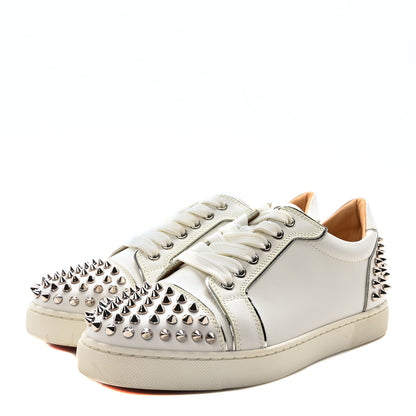 Christian Louboutin Calfskin Spikes Womens Vieira 2 Flat Sneakers 37.5 White 4 of 8