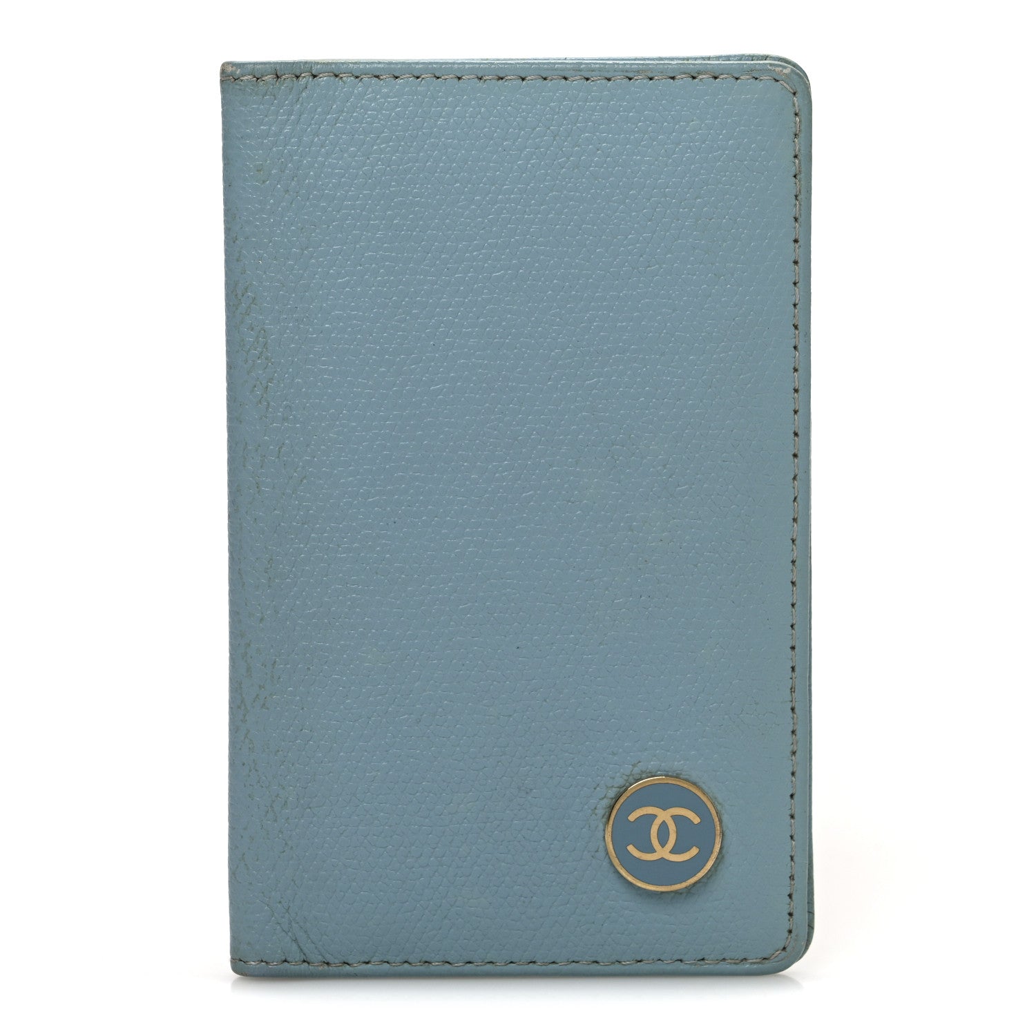 Chanel Caviar CC Card Holder Light Blue 1 of 8