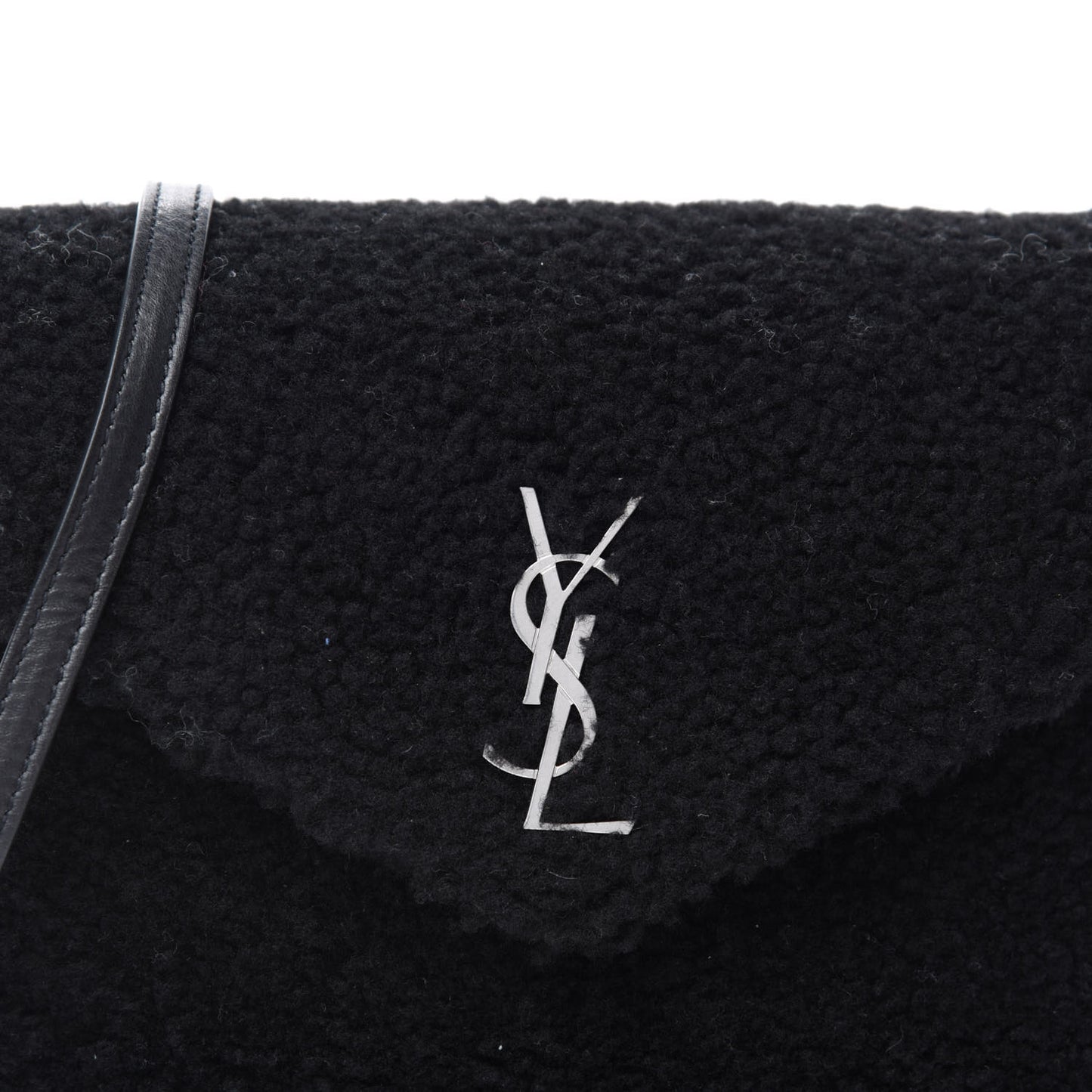Shearling Toy Loulou Shoulder Bag Black