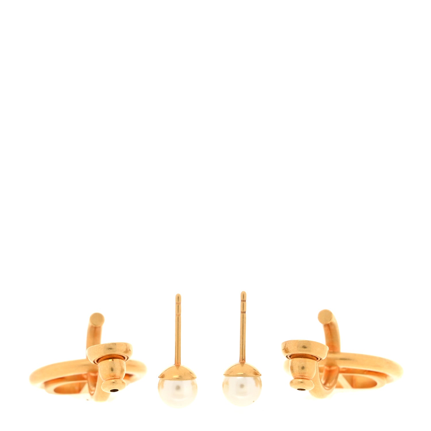 Christian Dior Pearl CD Hoop Drop Earrings Gold 3 of 5