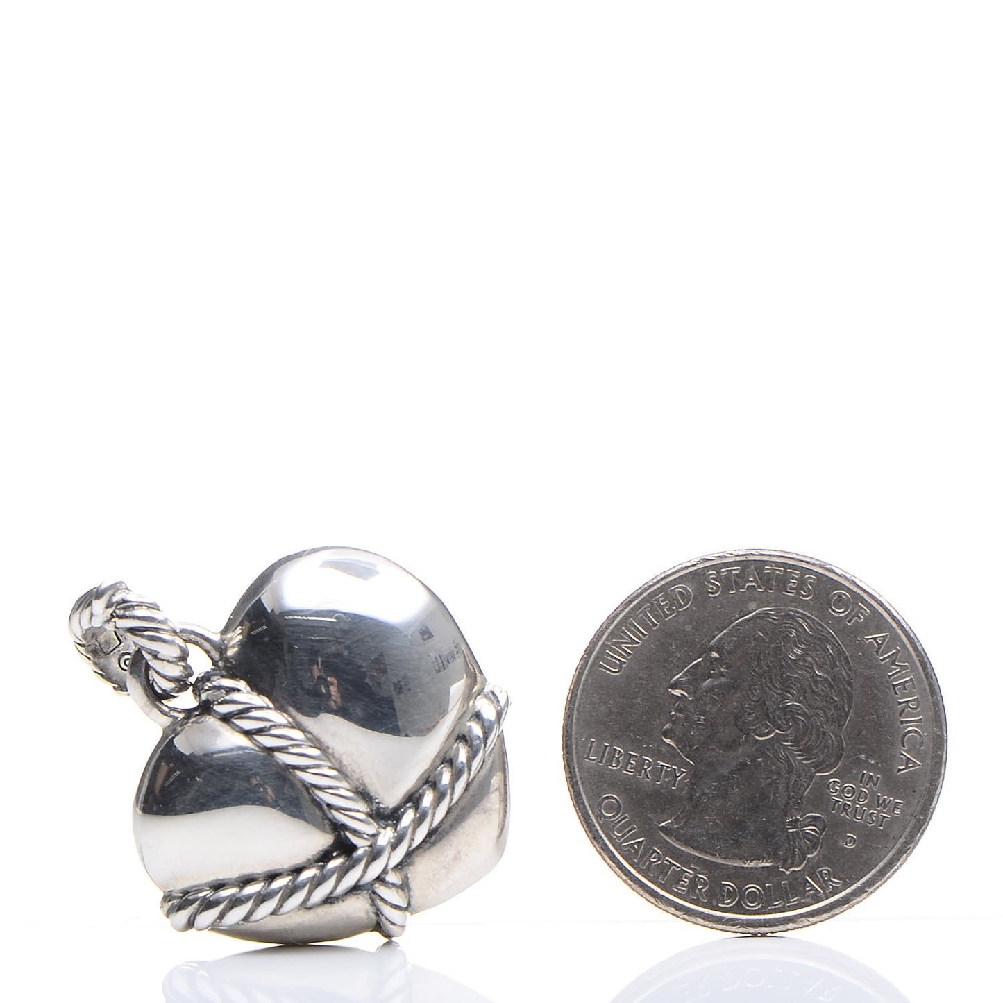 Sterling Silver Cable Heart Pendant