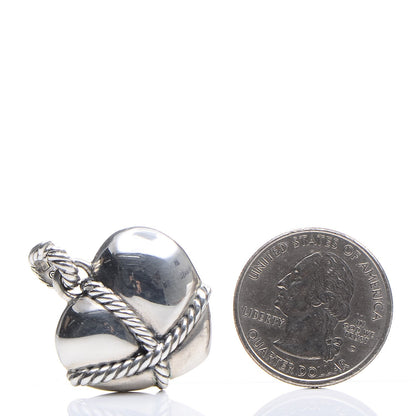 David Yurman Sterling Silver Cable Heart Pendant 2 of 8