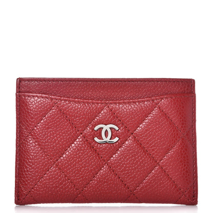 Chanel Caviar Quilted Card Holder Red 1 of 9