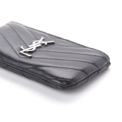 Saint Laurent Calfskin Matelasse Monogram Key Pouch Black 7 of 11