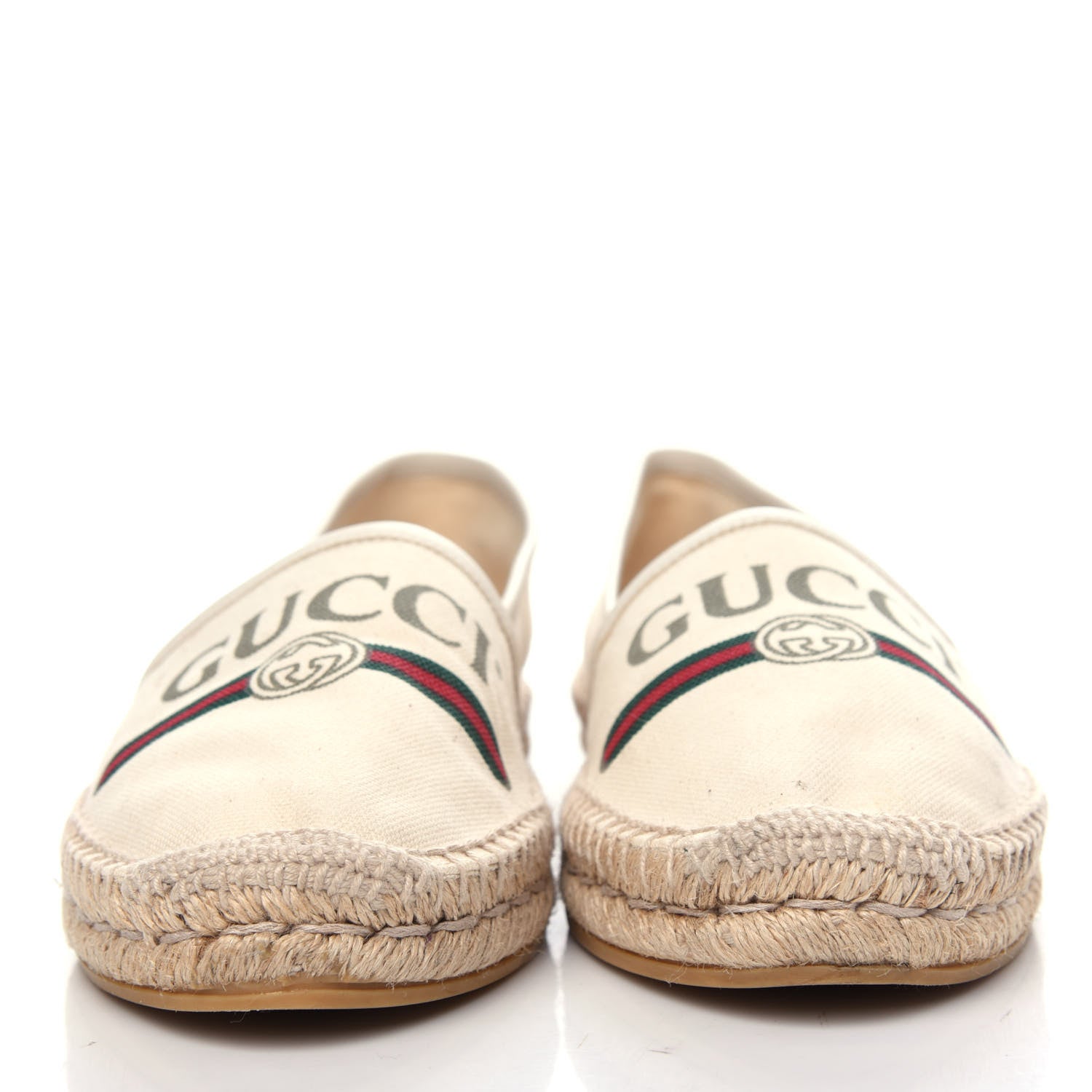 Gucci Canvas Logo Espadrilles 40.5 Greggio White 2 of 11