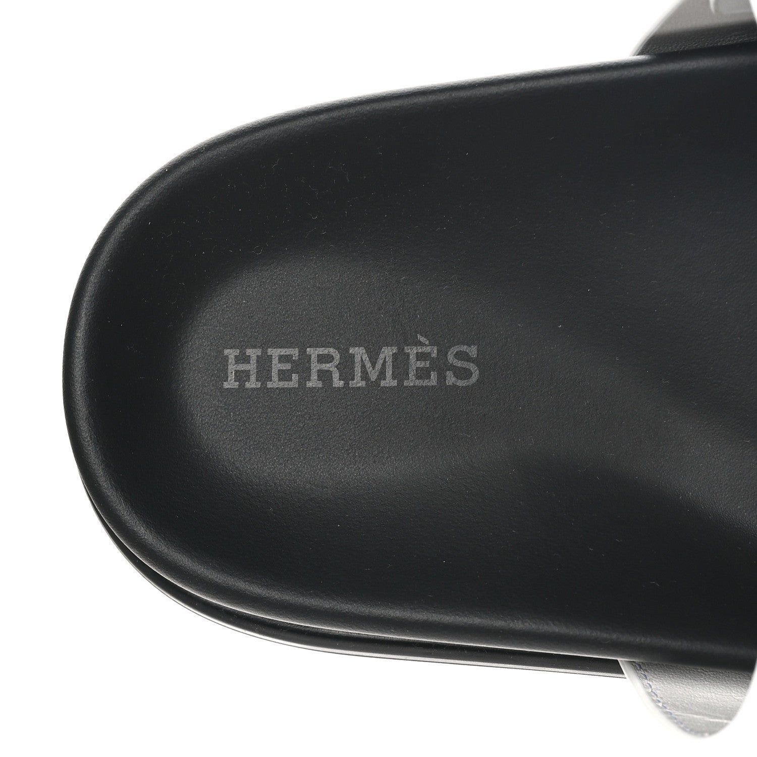 Hermes Calfskin Womens Chypre Sandals 37 White 7 of 10