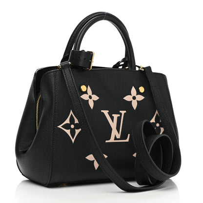 Louis Vuitton Empreinte Monogram Giant Montaigne BB Black Beige 3 of 11