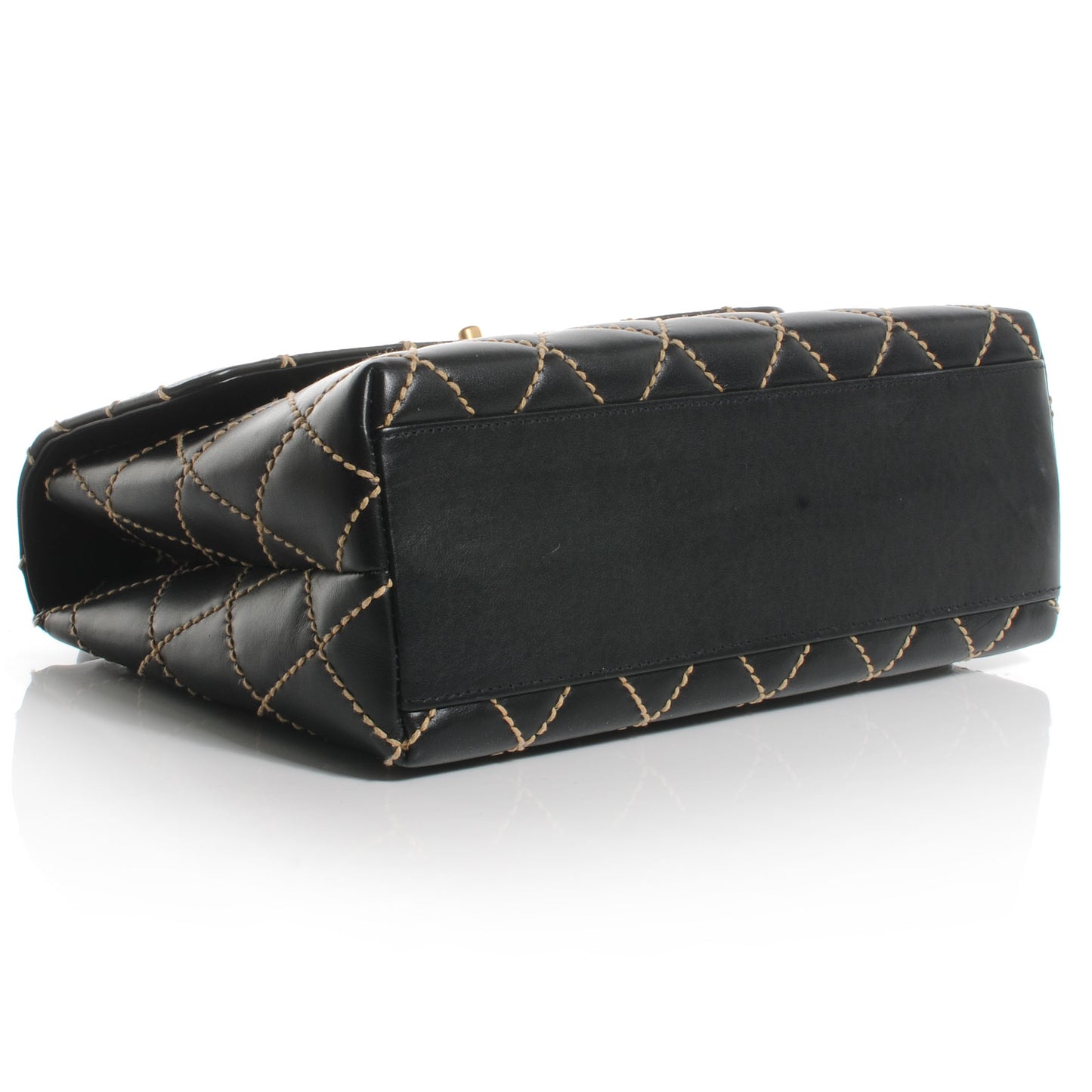 Leather Diamond Stitch Surpique Kelly Black