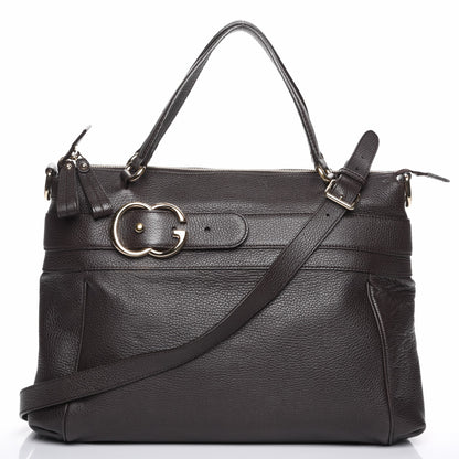 Gucci Pebbled Calfskin Broadway Tote Dark Brown 1 of 8