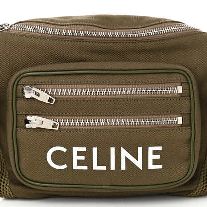 Celine Cotton Gabardine Logo Print Trekking Belt Bag Khaki 6 of 9