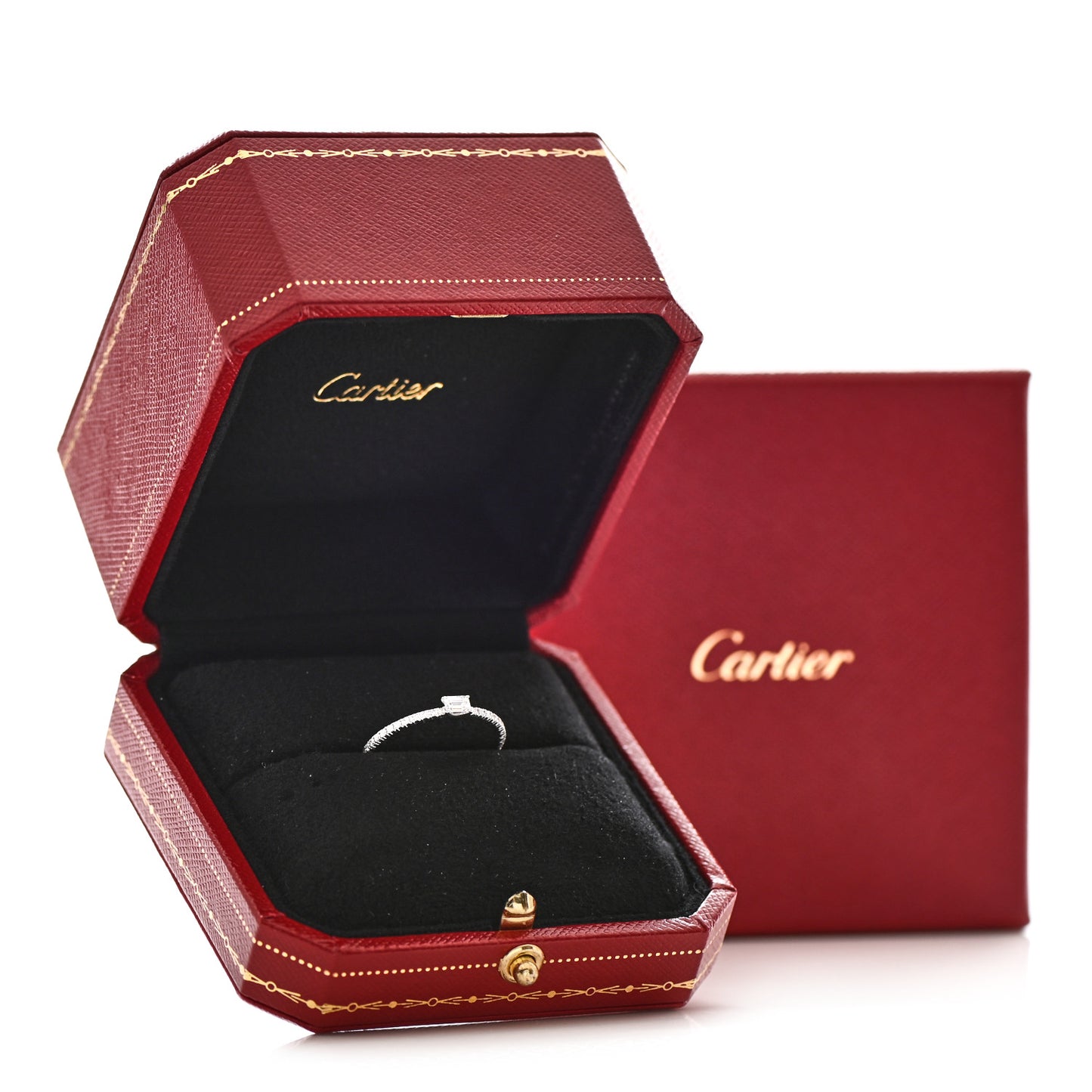 18K White Gold Diamond Etincelle De Cartier Engagement Ring 58 8.5