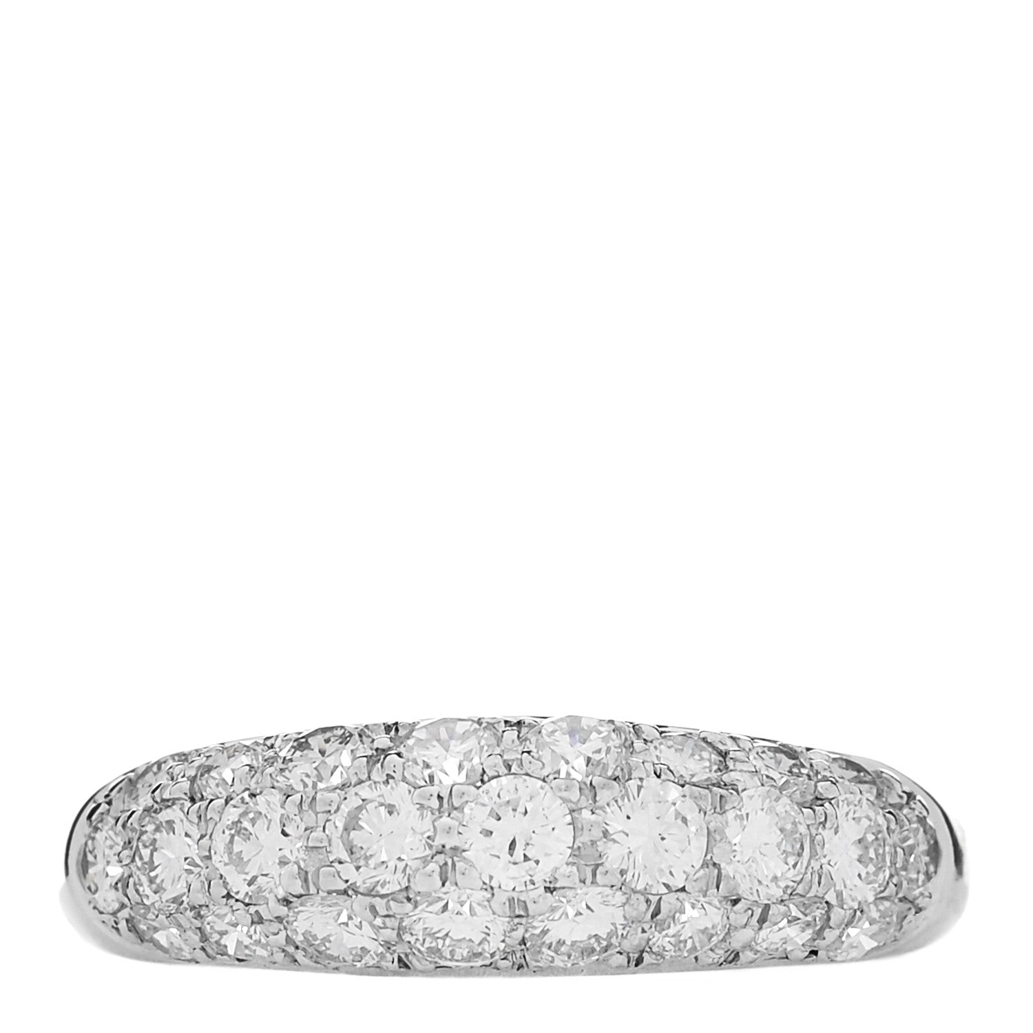 Parker & West by FASHIONPHILE Platinum Diamond 1.18ctw Three Row Dome Band Ring  52 6 1 of 10