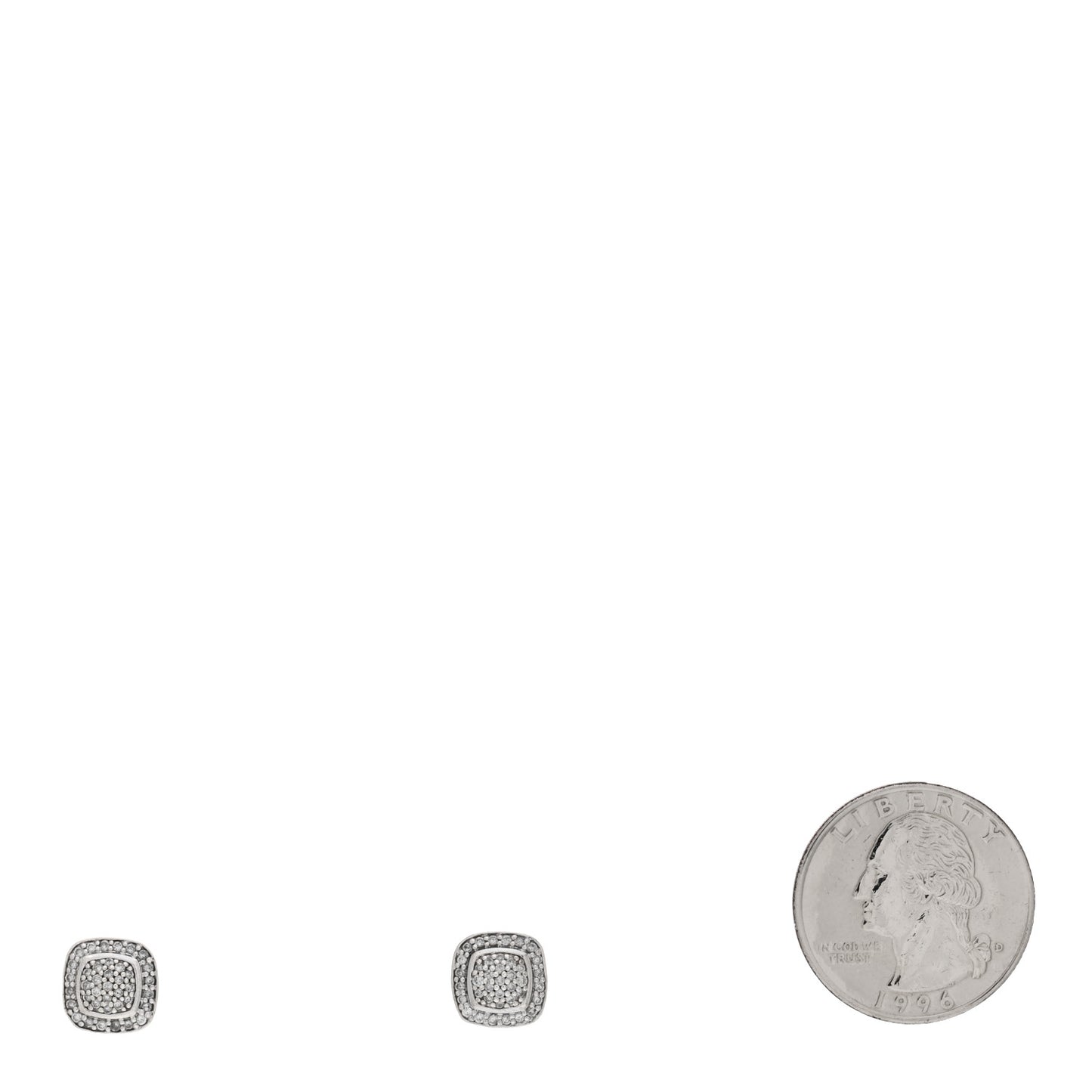 Sterling Silver Diamond 5mm Pave Albion Earrings