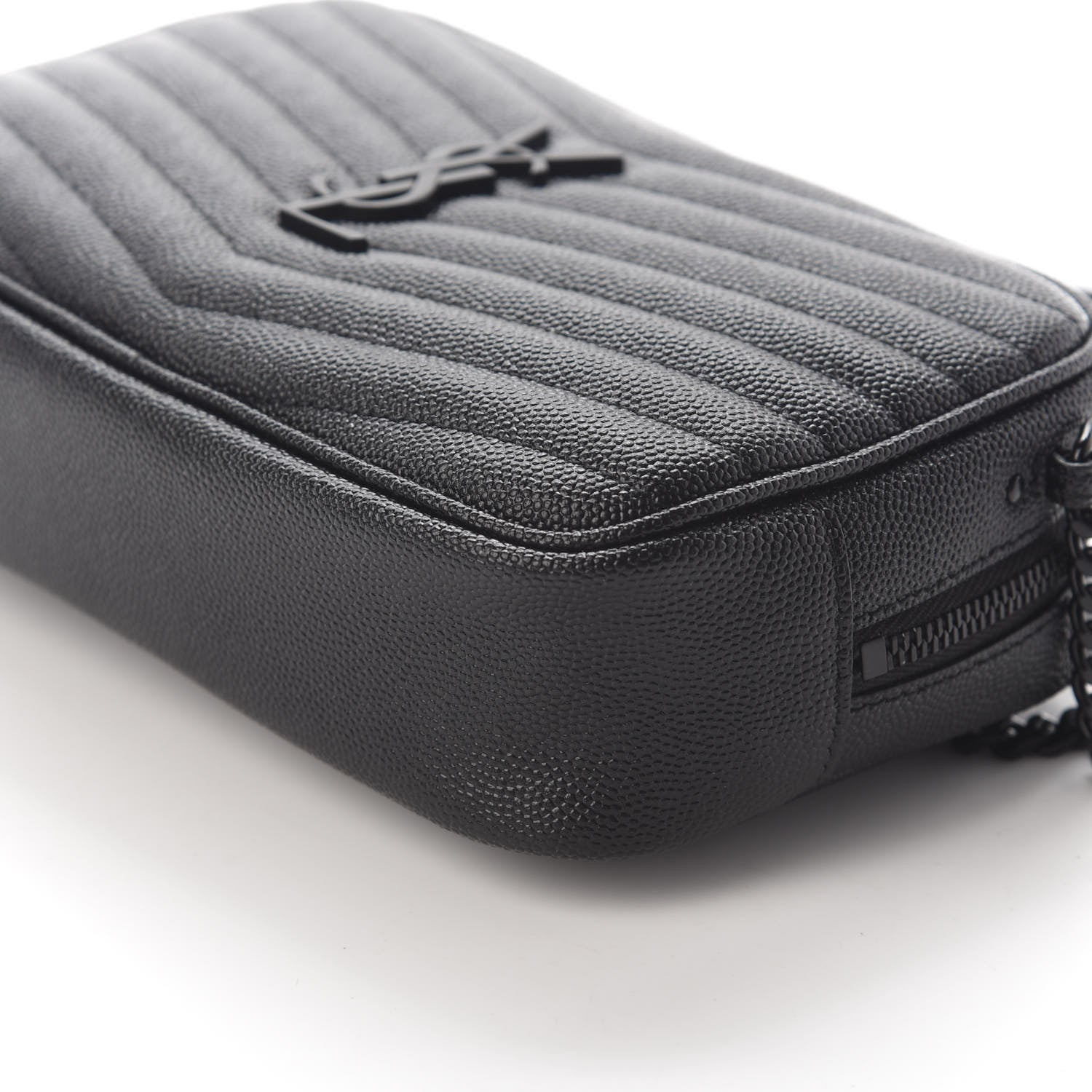 Saint Laurent Grain De Poudre Matelasse Monogram Mini Lou Camera Bag Black 8 of 8