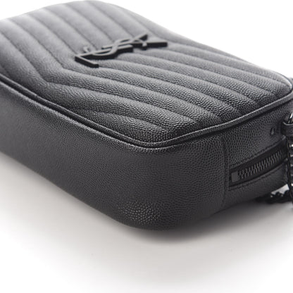 Saint Laurent Grain De Poudre Matelasse Monogram Mini Lou Camera Bag Black 8 of 8