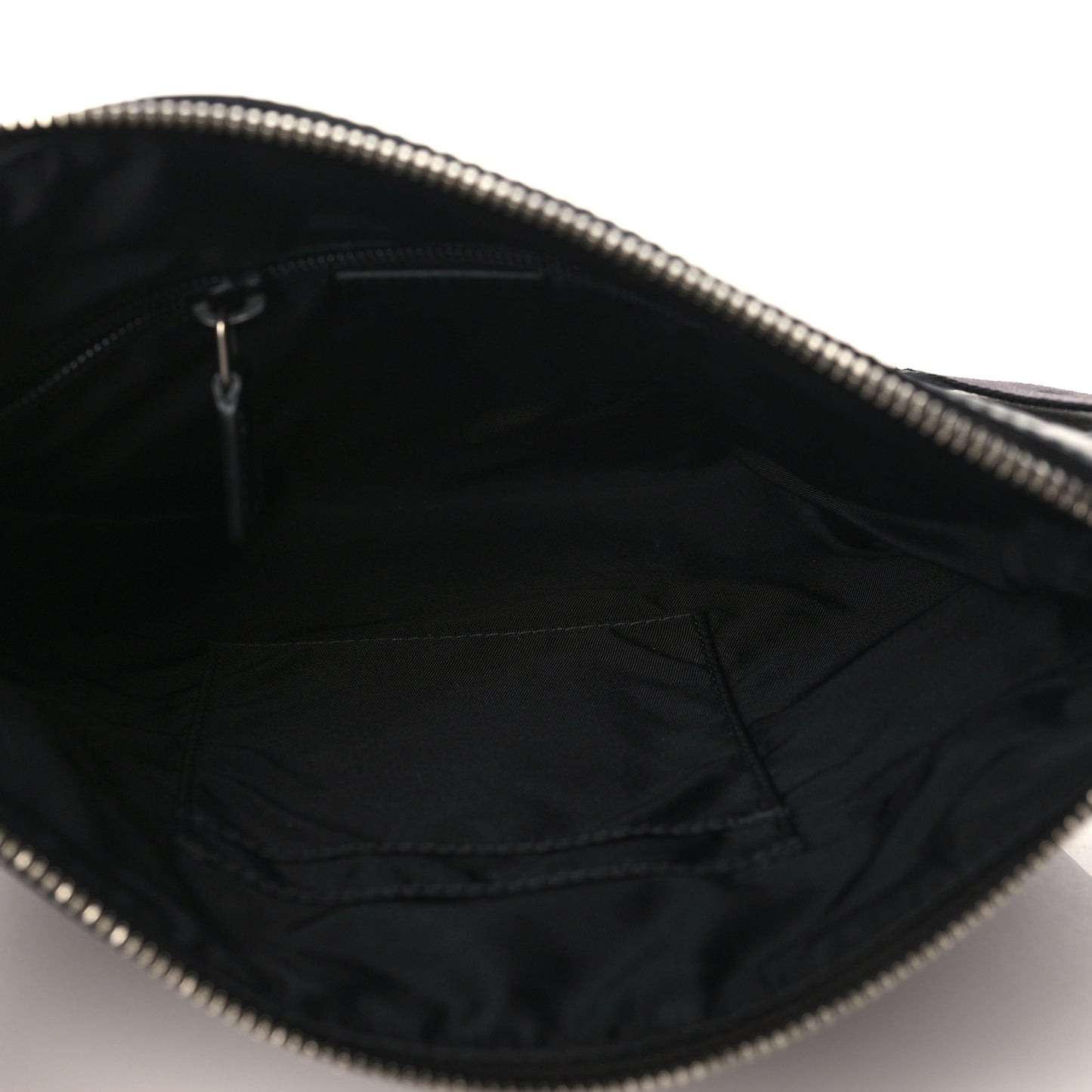 Techno Canvas Selleria Calfskin Web Small Flat Messenger Bag Black
