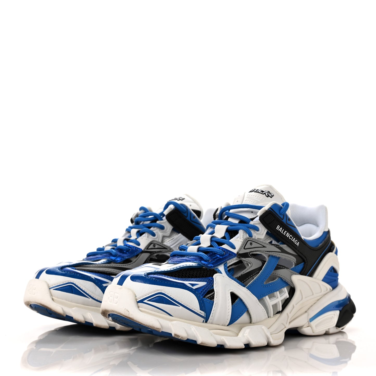 Rubber Mesh Tri-Color Mens Track.2 Open Sneakers 43 Blue Grey White