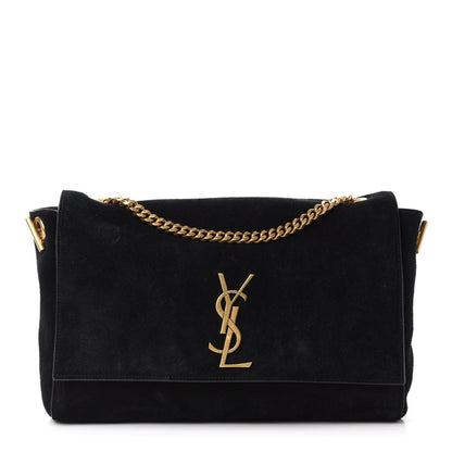 Saint Laurent Smooth Calfskin Suede Medium Reversible Monogram Kate Satchel Black 1 of 10