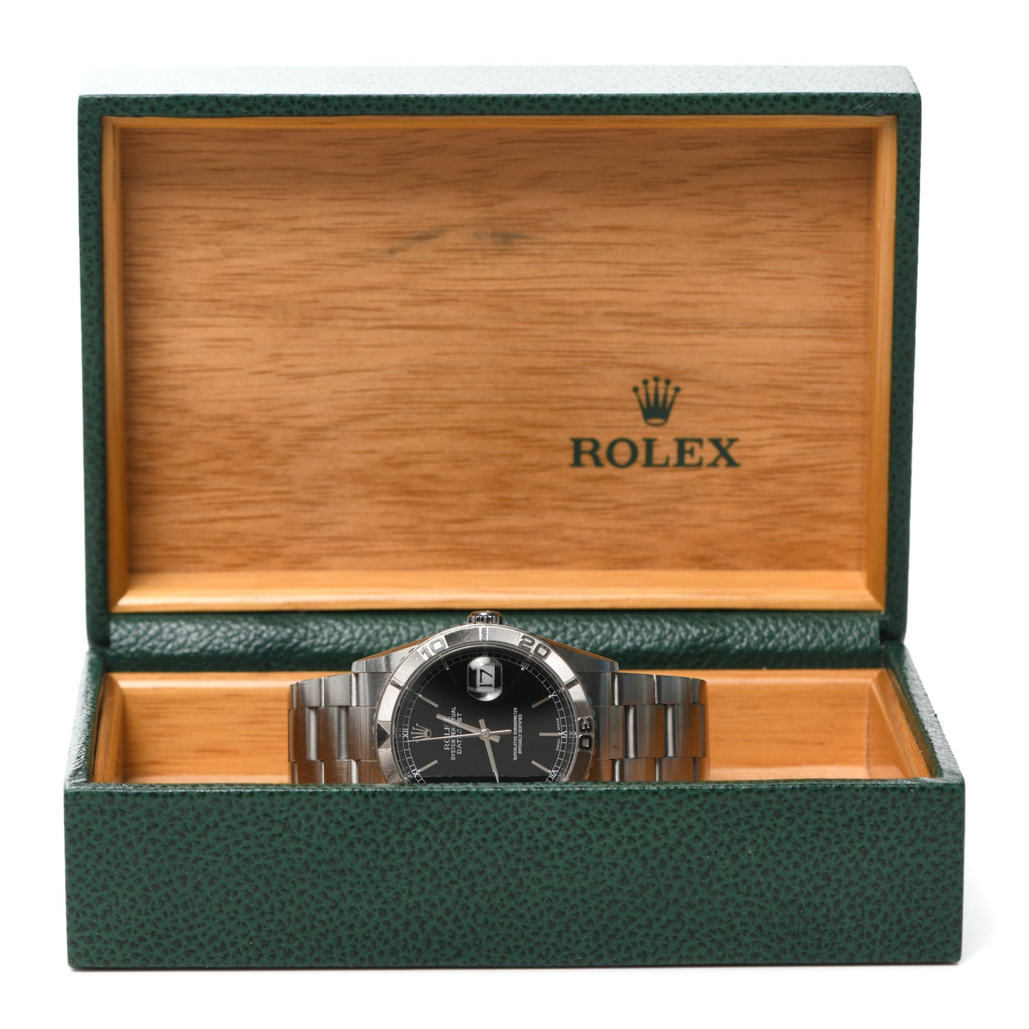 Stainless Steel 36mm Oyster Perpetual "Thunderbird" Datejust Watch Black 16264