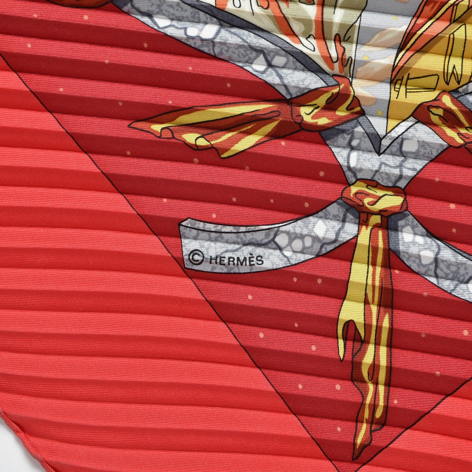 Hermes Silk Plisse Pythagore Scarf 90 3 of 6
