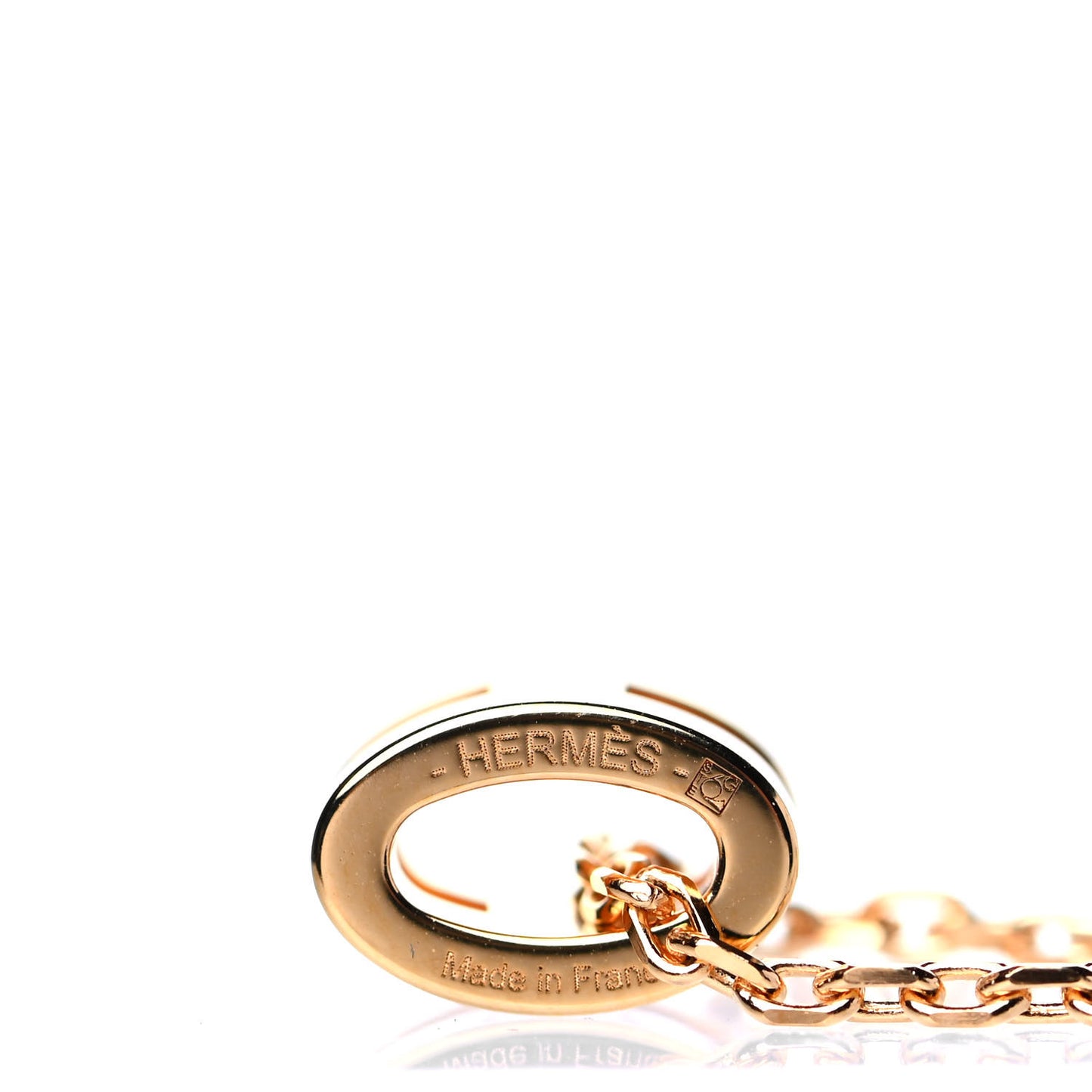 Lacquered Gold Mini Pop H Pendant Necklace Rose Dragee