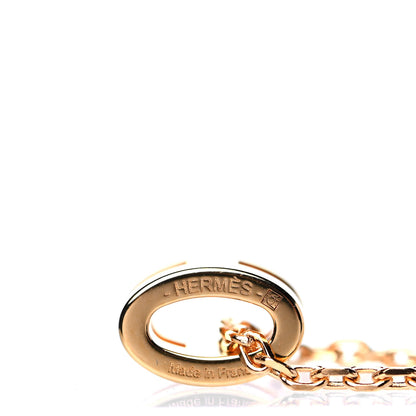 Hermes Lacquered Gold Mini Pop H Pendant Necklace Rose Dragee 4 of 4