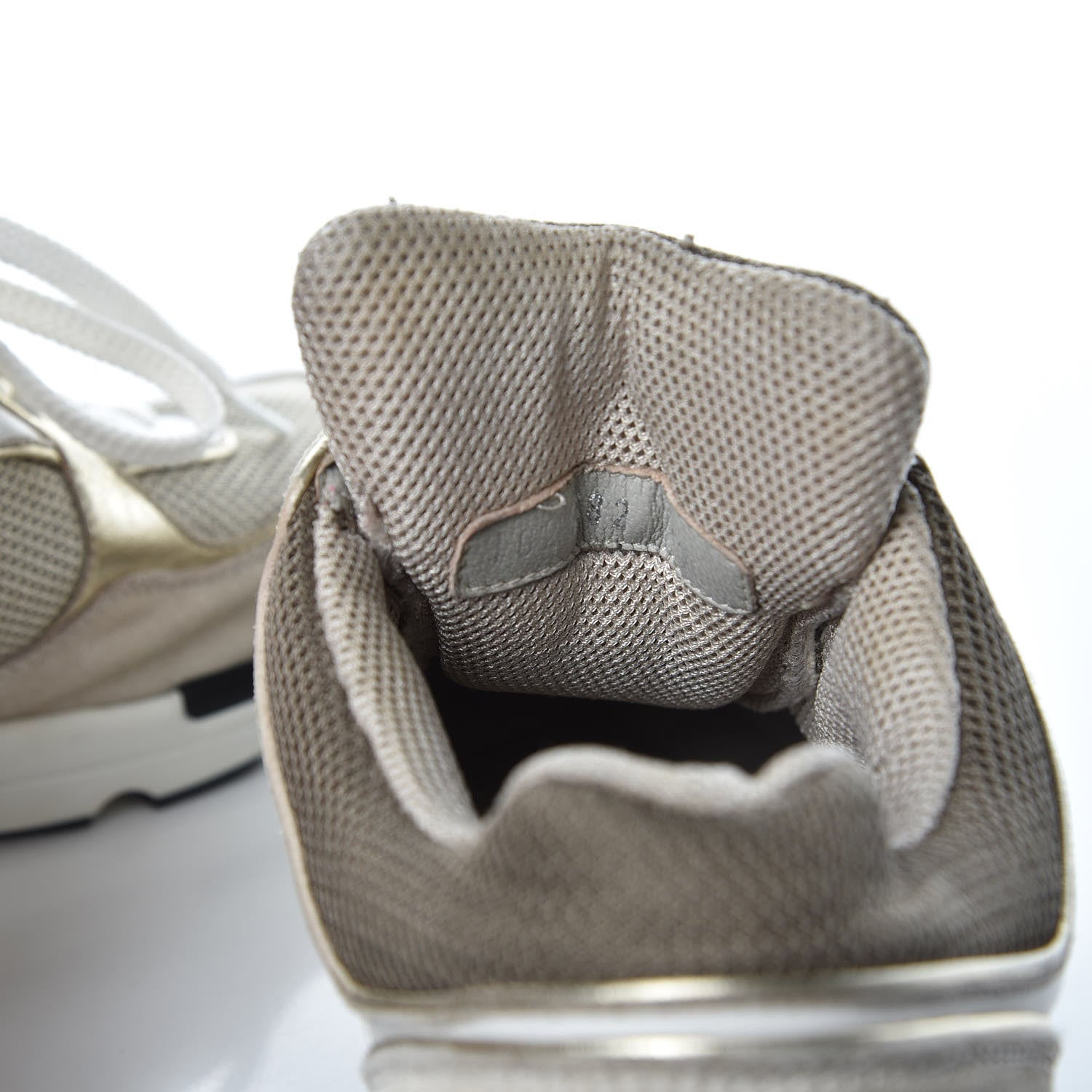 Chanel Suede Calfskin CC Sneakers 37 Beige Gold 5 of 11
