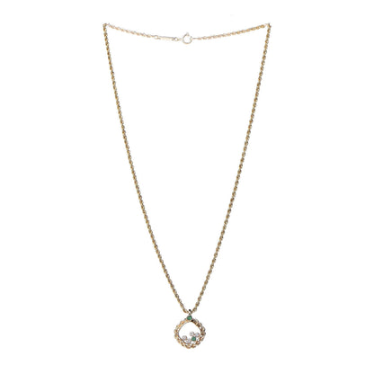Chopard 18K Yellow Gold Diamond Emerald Happy Diamonds Pendant Necklace 3 of 8