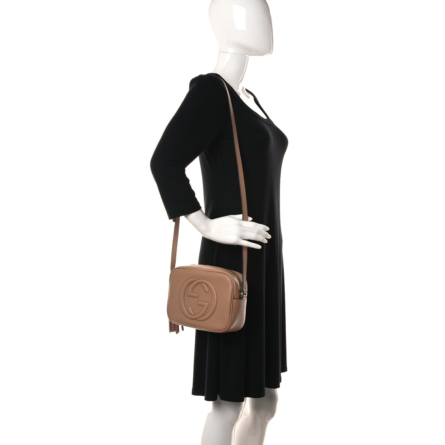 Gucci Pebbled Calfskin Small Soho Disco Bag Camelia 2 of 12