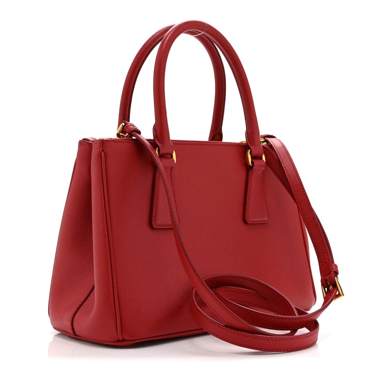 Saffiano Lux Small Galleria Double Zip Tote Fuoco