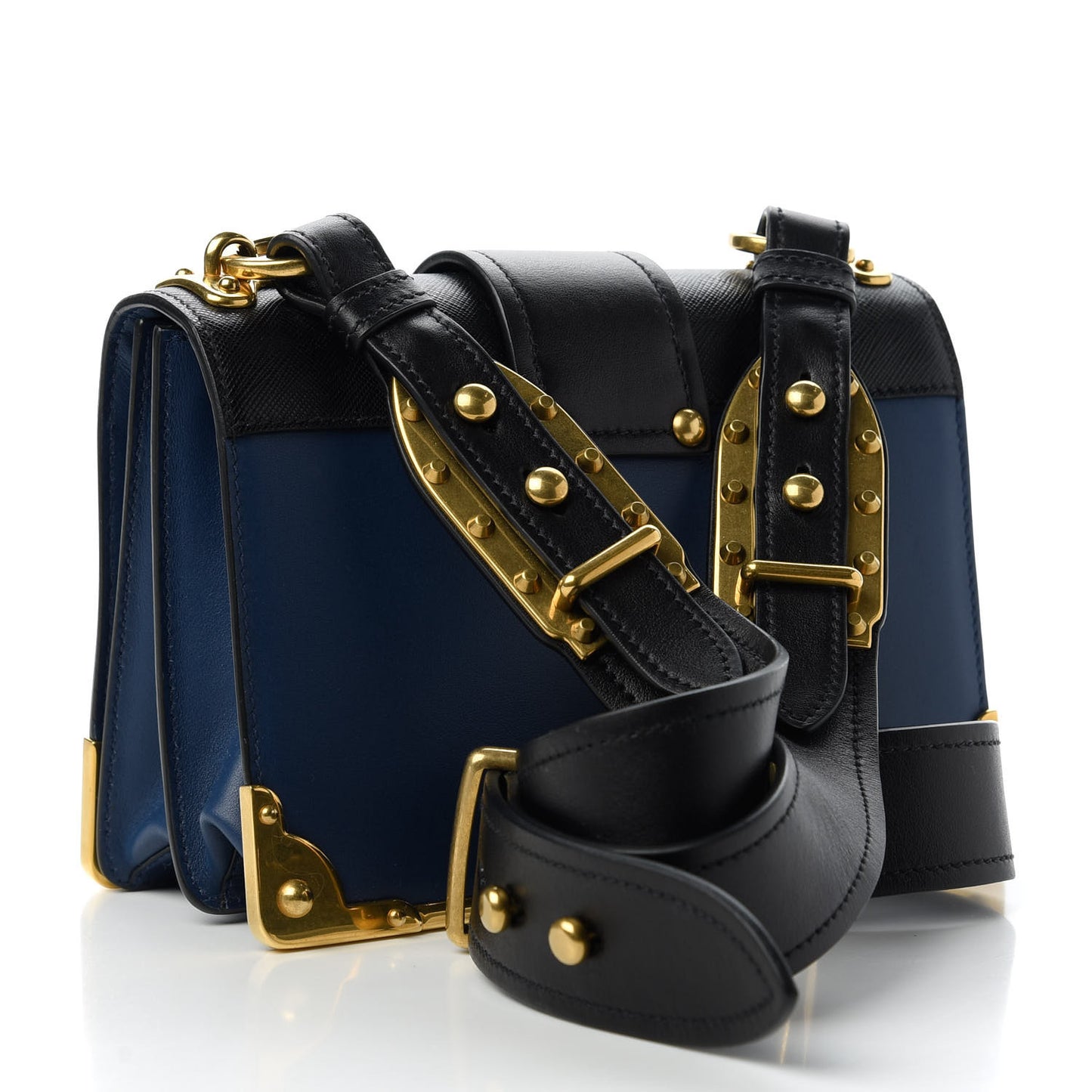 City Calf Saffiano Cahier Bag Bluette Black