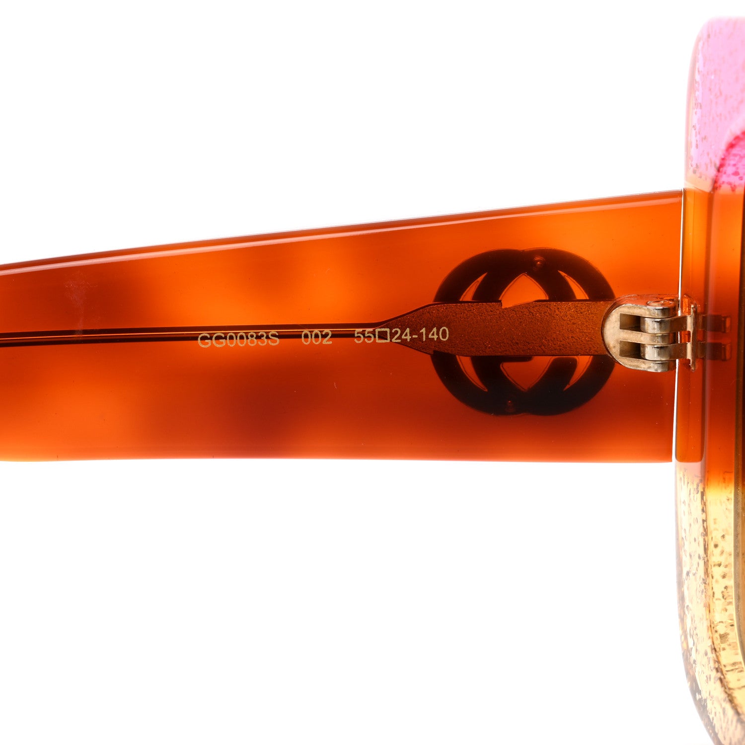 Gucci Acetate Square Frame Sunglasses GG0083S Glitter Pink Multi 5 of 8