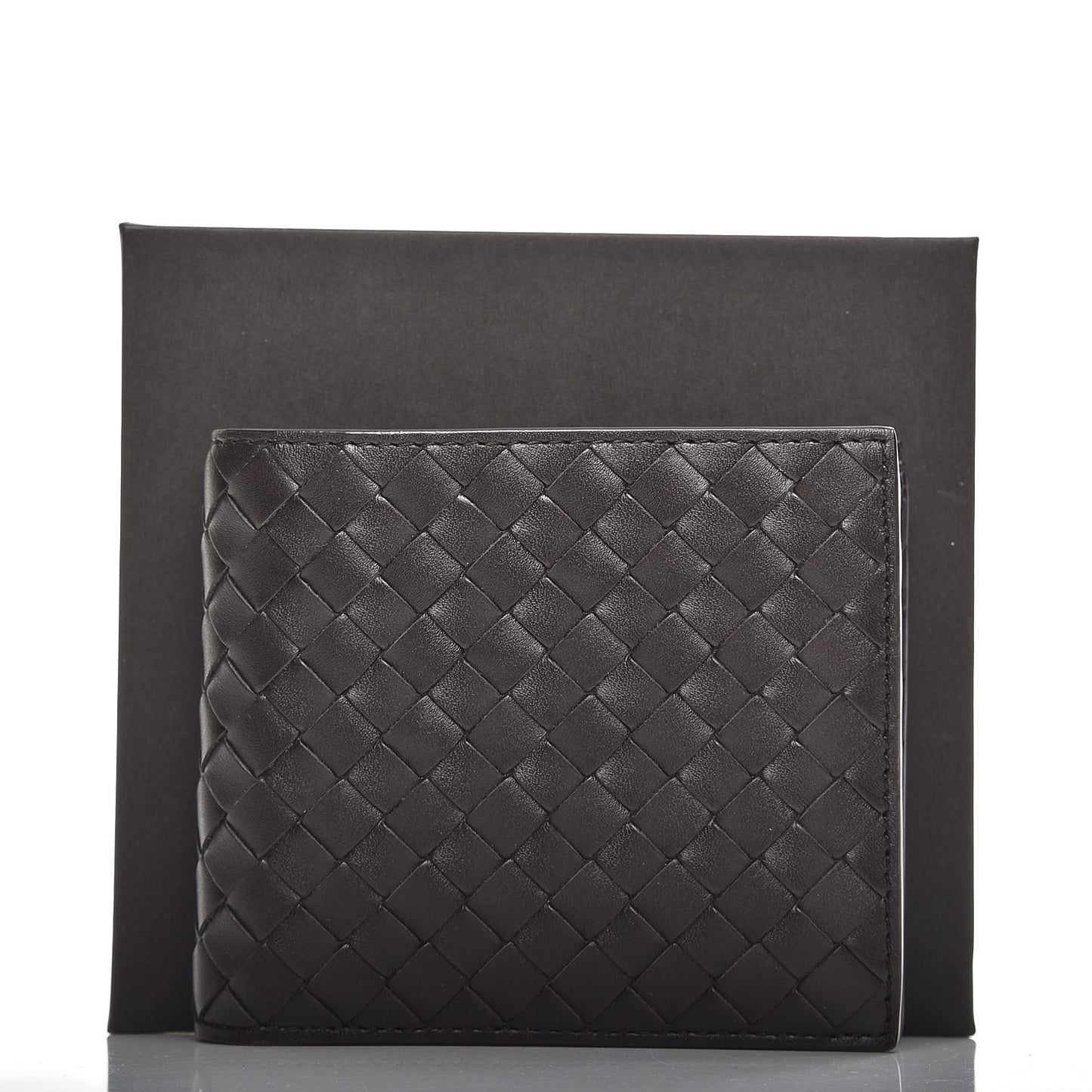 Nappa Intrecciato Bi-Fold Wallet Espresso