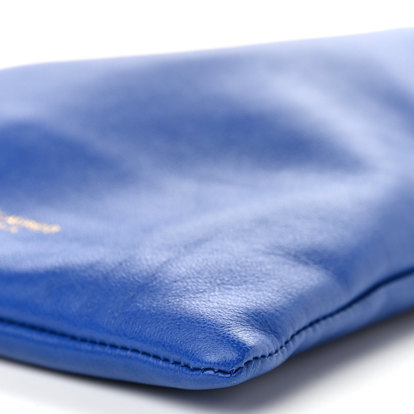 Lambskin Paris Drawstring Pouch Bleu Majorelle