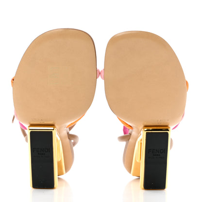 Fendi Nappa Metallic Ayers Fendi First 95mm Strappy Sandals 38 Rosa Geranio Albicocca 5 of 10