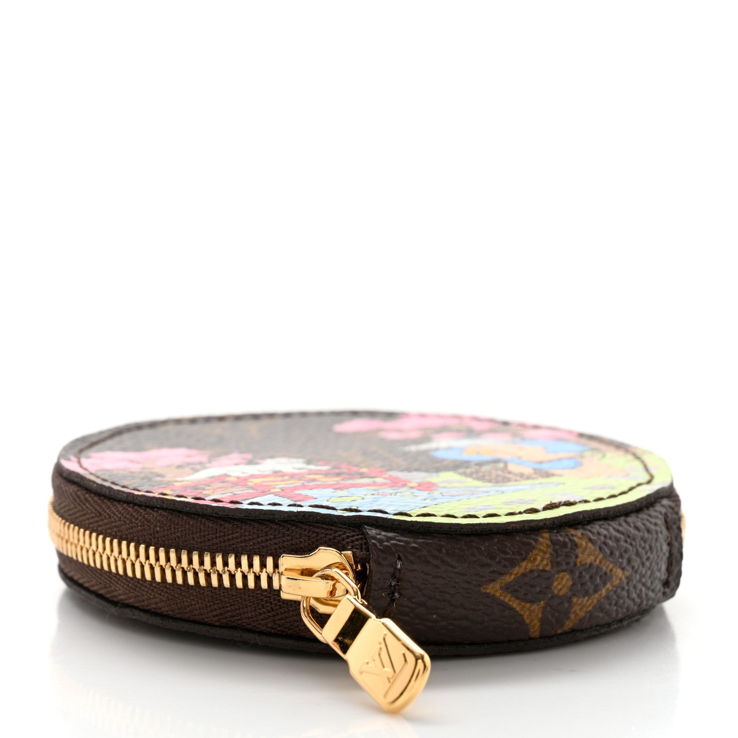 Louis Vuitton Monogram 2021 Christmas Animation Japanese Garden Round Coin Purse Wisteria Pink 4 of 7