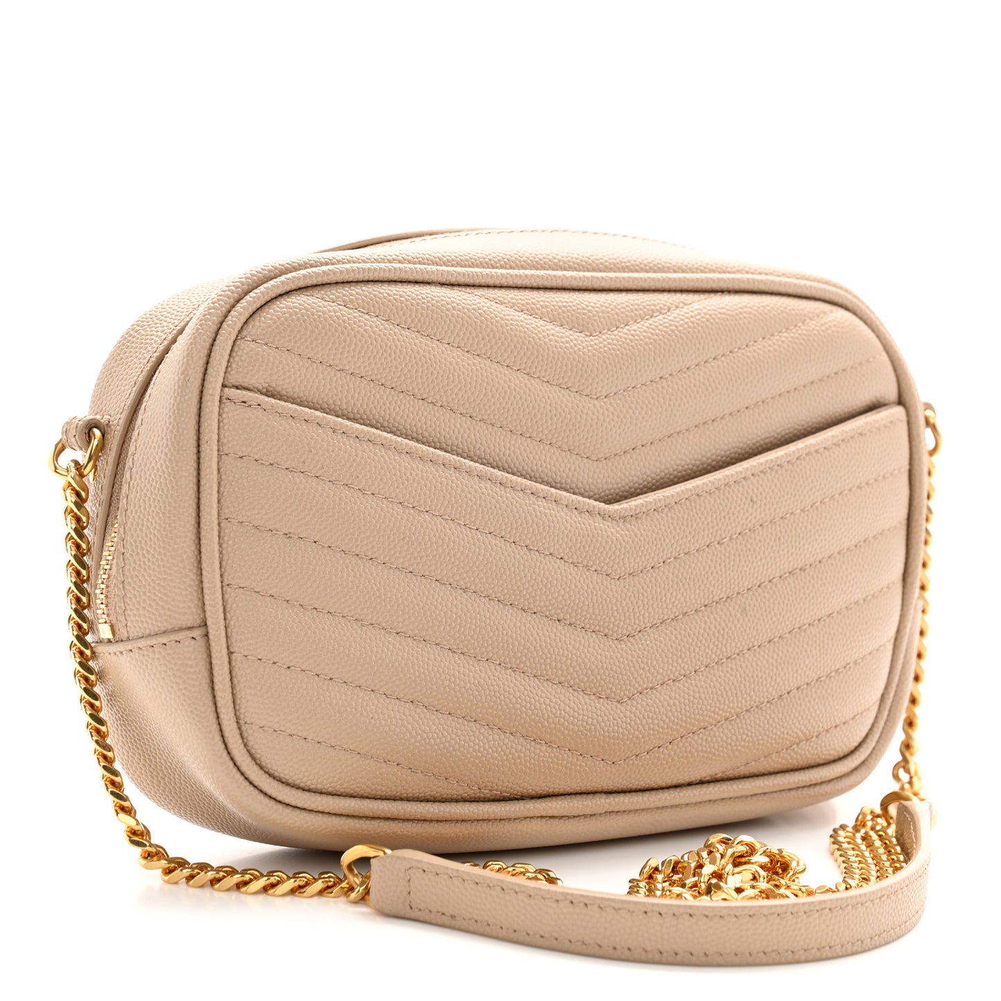 Grain De Poudre Matelasse Monogram Mini Lou Camera Bag Dark Beige