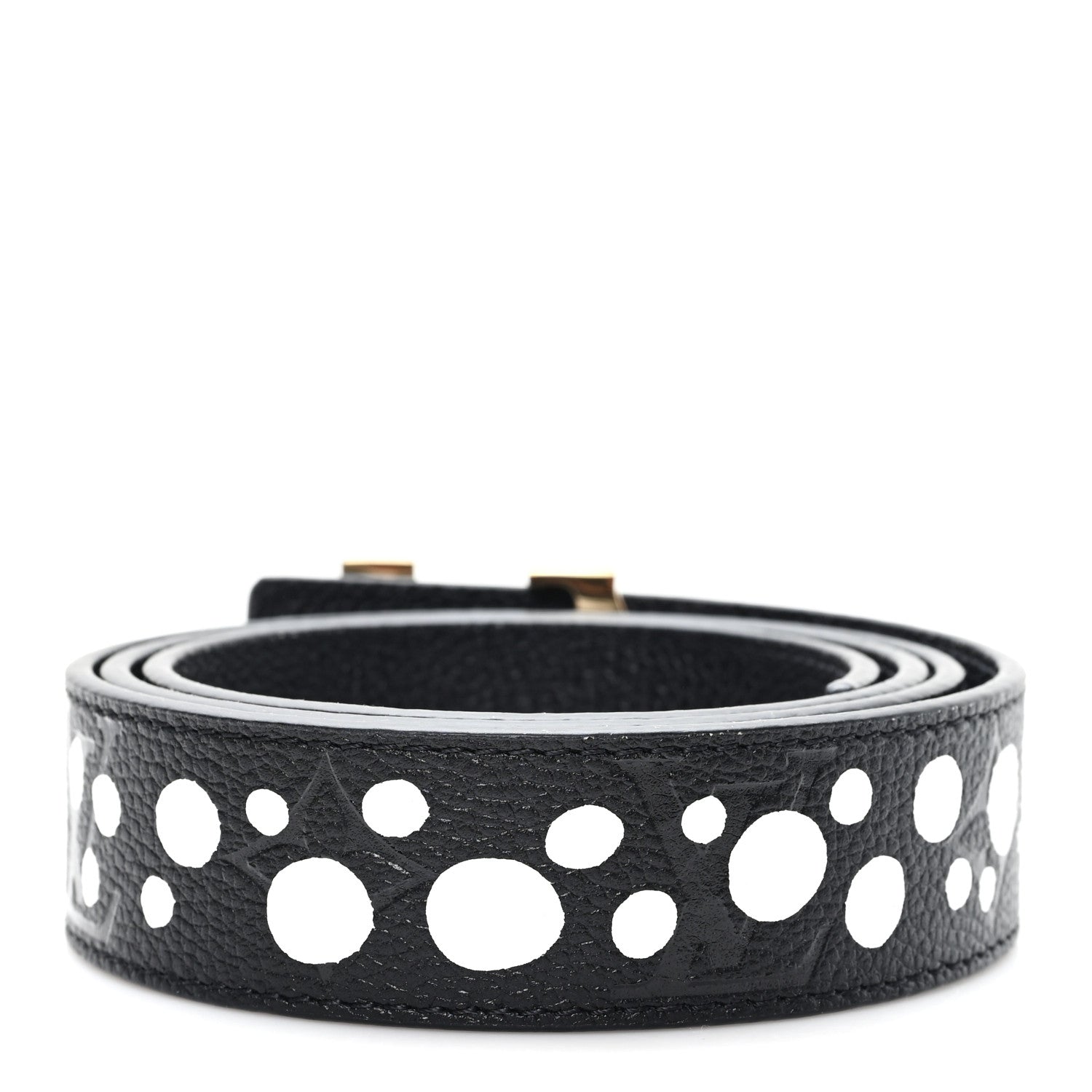 Louis Vuitton X YK Empreinte Dots 30mm LV Belt 80 32 Black White 2 of 5
