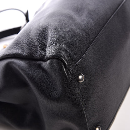 Fendi Goatskin Zucca Large Peekaboo Iconic Satchel Black Tobacco 10 of 13
