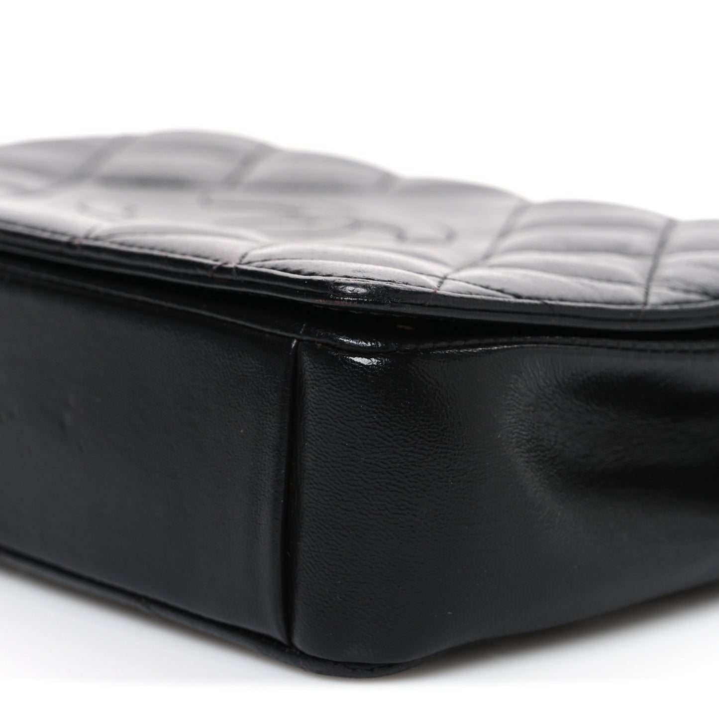 Lambskin Quilted Medium Diamond CC Flap Black