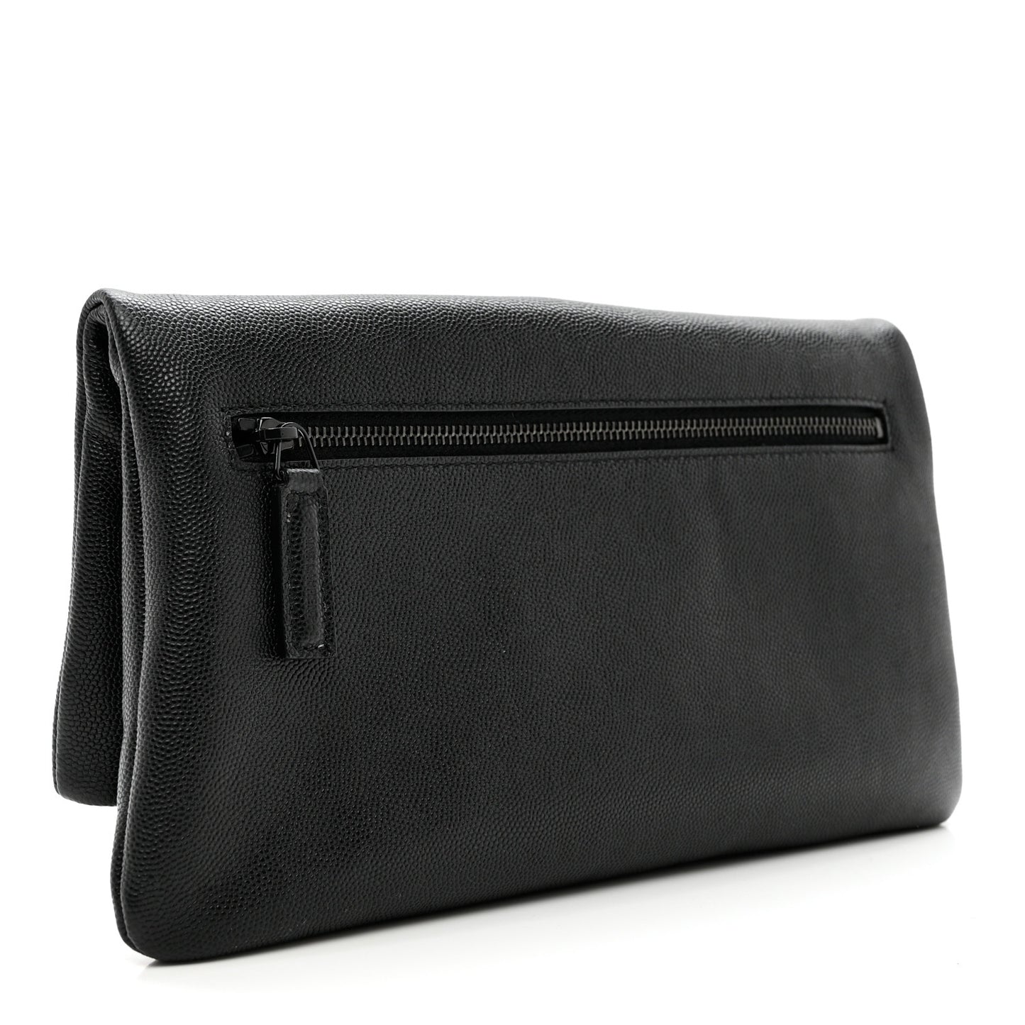 Grain De Poudre West Hollywood Monogram Fold Over Clutch Black