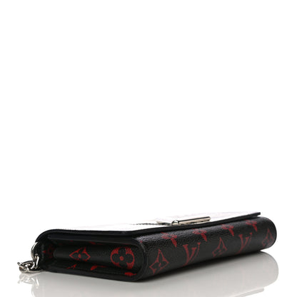 Louis Vuitton Monogram Palm Twist Chain Wallet Black White 4 of 12