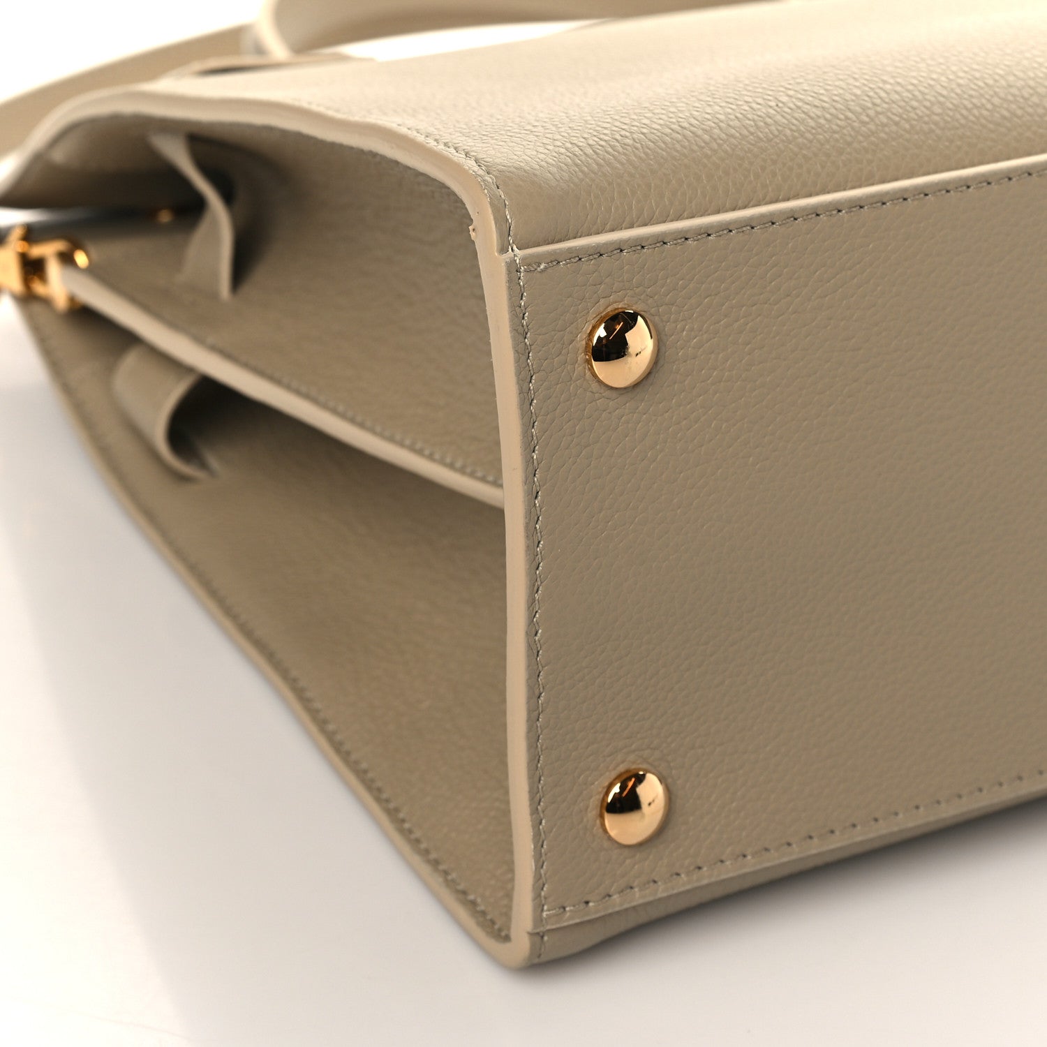 Burberry Grainy Calfskin Medium Title Bag Honey 7 of 9