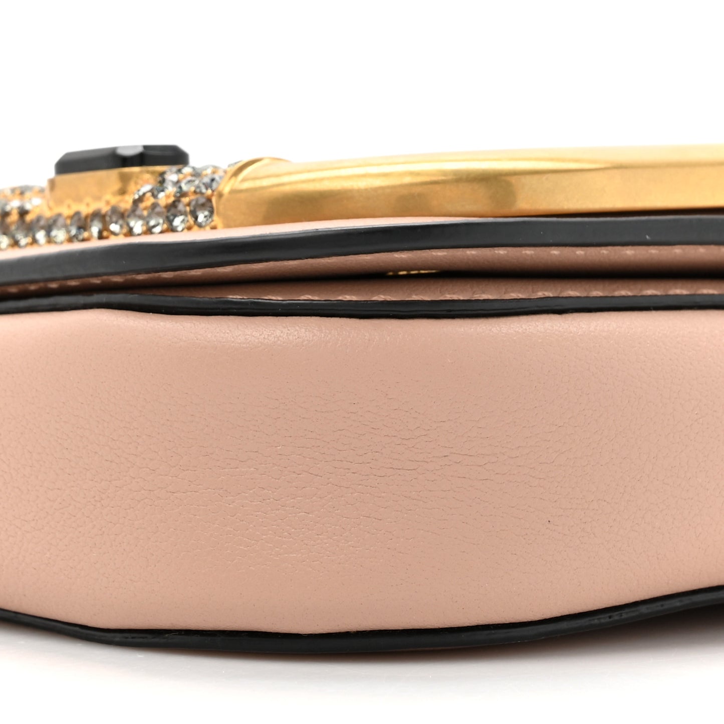 Calfskin Crystal Supervee Clutch Rose Cannelle