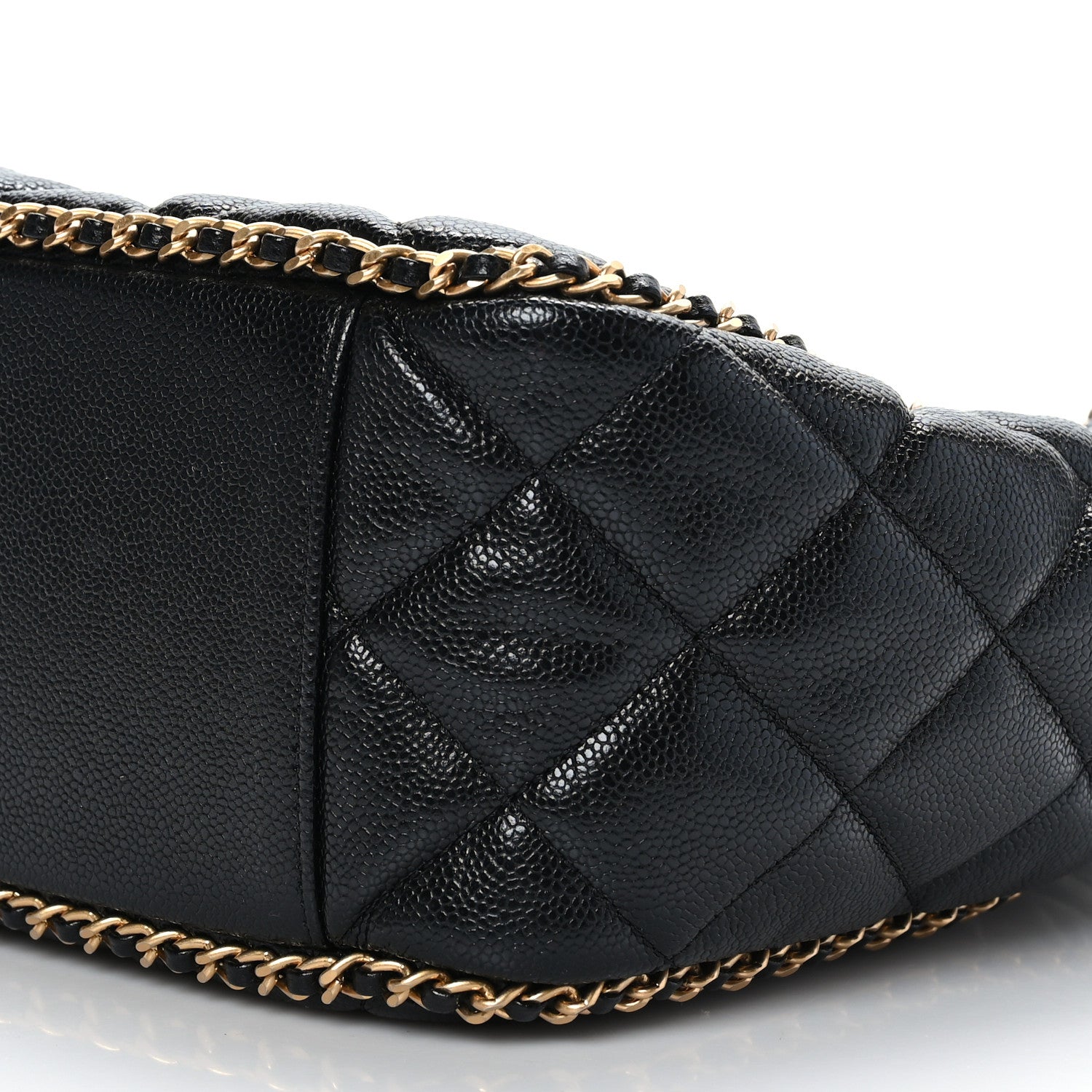 Chanel Caviar Quilted Chain Around Multi Chain Bucket Drawstring Bag Black 9 of 9