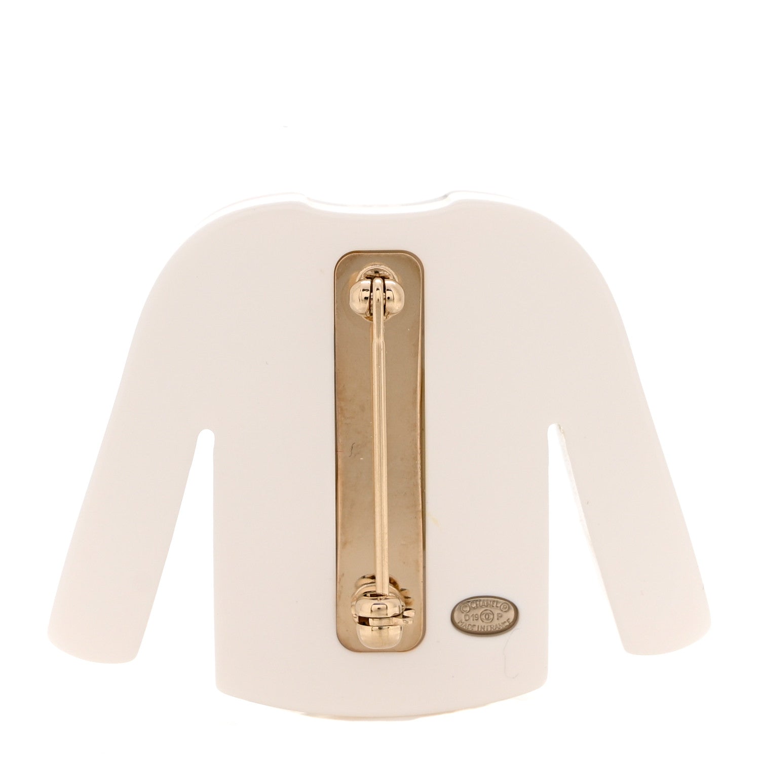 Chanel Resin Pearl Tweed Cardigan CC Brooch Black White 3 of 4